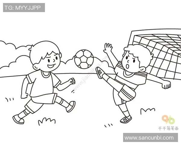 简笔画教程教你如何简单绘制踢足球的可爱小画作